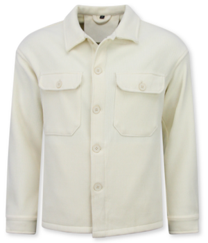 Enos Camisa con bolsillos para hombre - Chaqueta de hombre - Chaqueta de peso medio para hombre - 520 - Beige