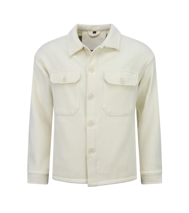 Enos Camisa con bolsillos para hombre - Chaqueta de hombre - Chaqueta de peso medio para hombre - 520 - Beige