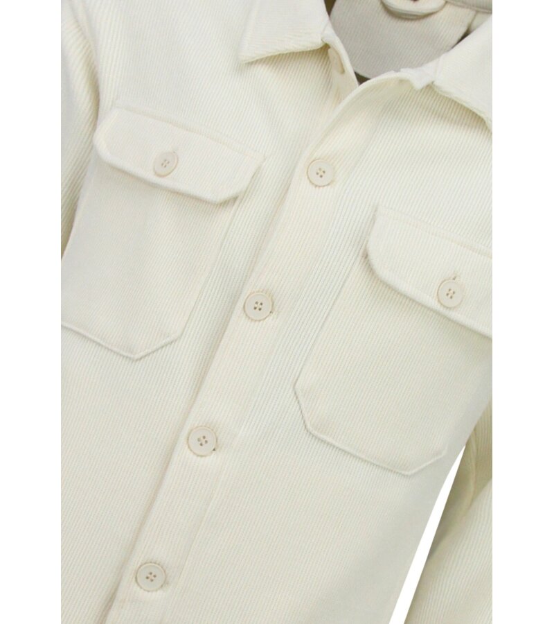 Enos Camisa con bolsillos para hombre - Chaqueta de hombre - Chaqueta de peso medio para hombre - 520 - Beige