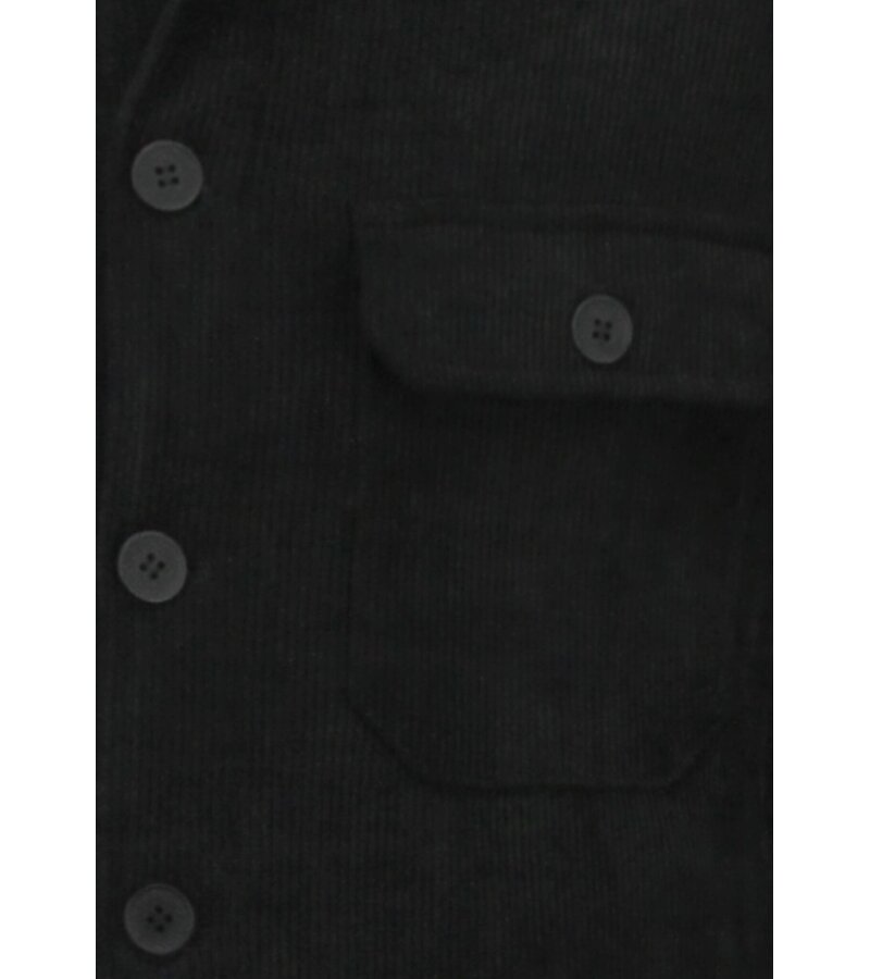 Enos Camisa de franela con bolsillos para hombre - Chaqueta de hombre - Chaqueta de peso medio para hombre - 520 - Negra