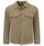 Enos Camisa de franela con bolsillos para hombre - Chaqueta de peso medio para hombre - 520 - Marrón