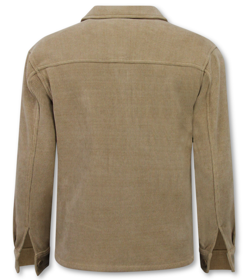 Enos Camisa de franela con bolsillos para hombre - Chaqueta de peso medio para hombre - 520 - Marrón