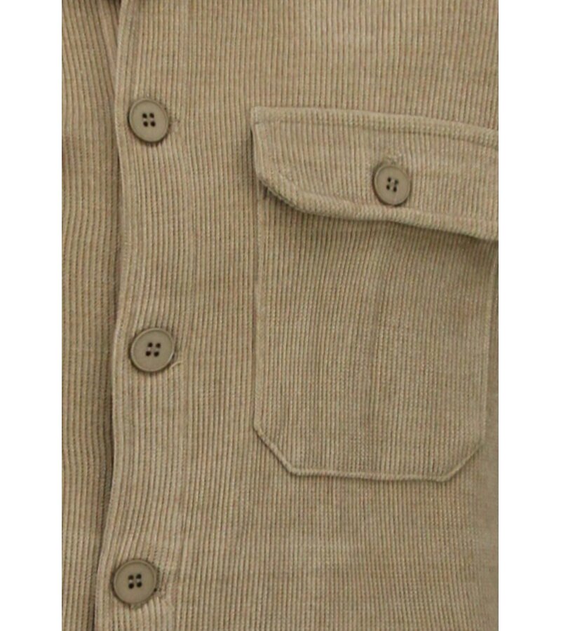 Enos Camisa de franela con bolsillos para hombre - Chaqueta de peso medio para hombre - 520 - Marrón
