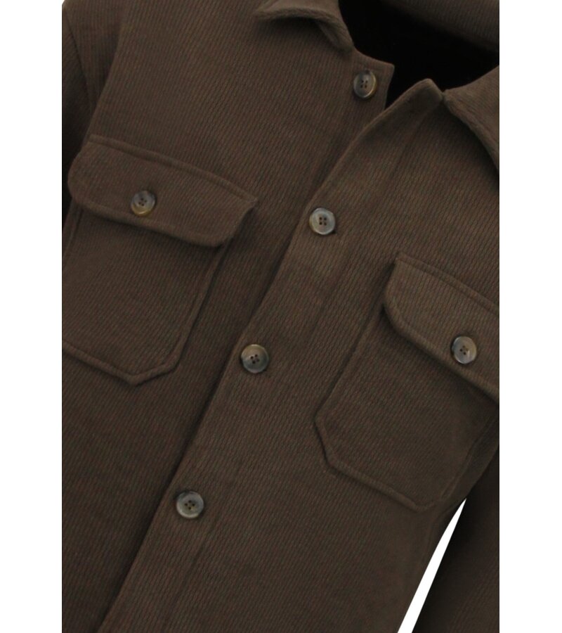 Enos Camisa de franela con bolsillos para hombre - 520 - Marrón oscuro