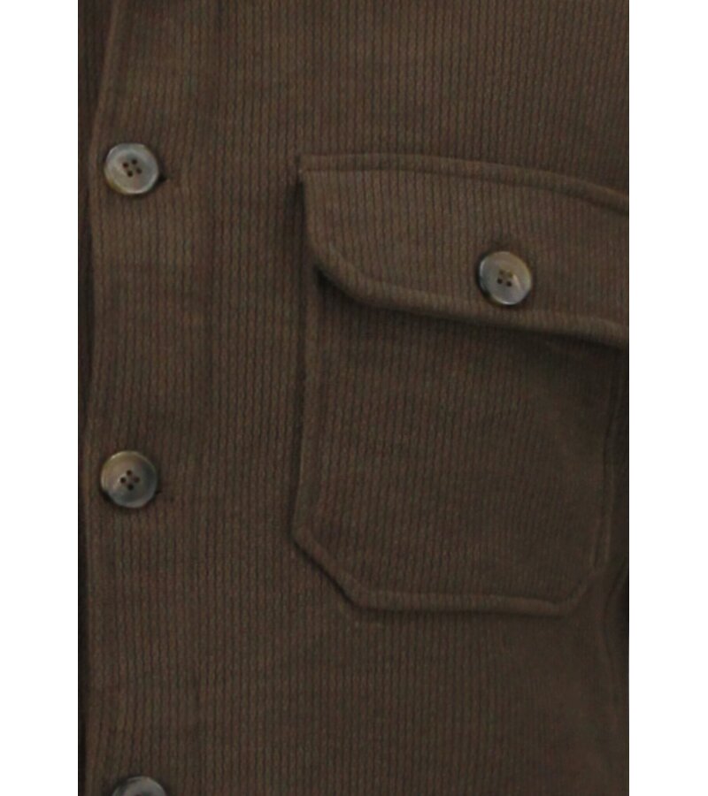 Enos Camisa de franela con bolsillos para hombre - 520 - Marrón oscuro