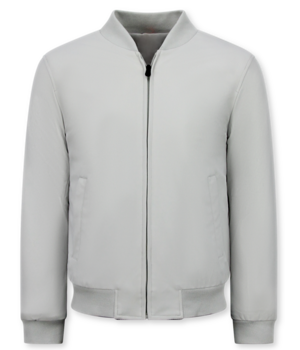 Enos Chaqueta bomber bonita para hombre - Chaqueta de peso medio para hombre - 8862 - Gris