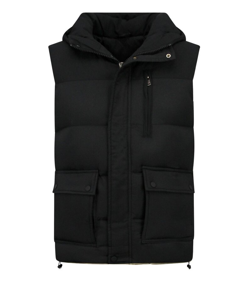 Enos Chaleco de hombre - Chaleco de hombre con bolsillos - 901- Negro