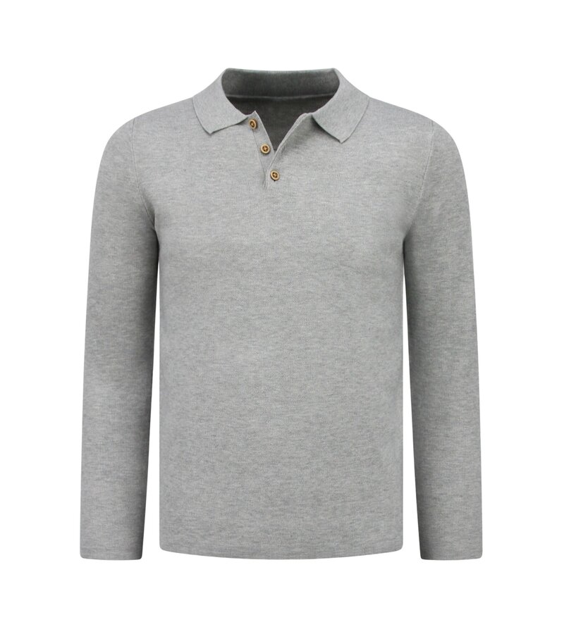 Enos  Suéter de hombre - Polo de manga larga para hombre - 536 - Gris