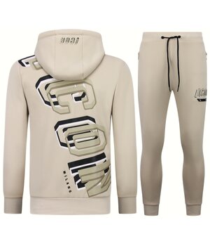 TopStar Chándales - Chándal ICON - Conjunto deportivo para hombre - Conjunto deportivo para hombre adulto - Twinset - 5732 - Marrón