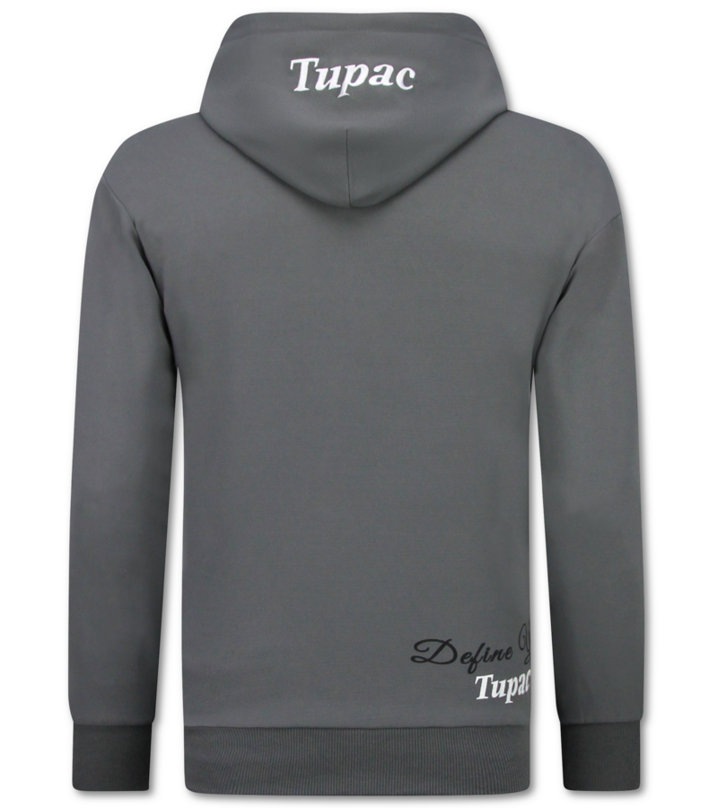 TopStar Sudadera con capucha 2Pac para hombre - Chándales Tupac - Traje deportivo para hombre adulto - 672 - Gris