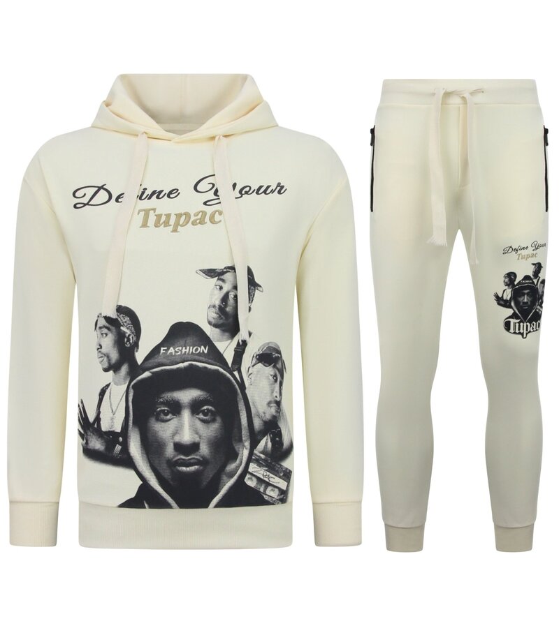 TopStar Sudadera con capucha 2Pac para hombre - Sudadera con capucha Tupac - Sudadera con capucha para hombre adulto - 672 - Amarillo/Beige