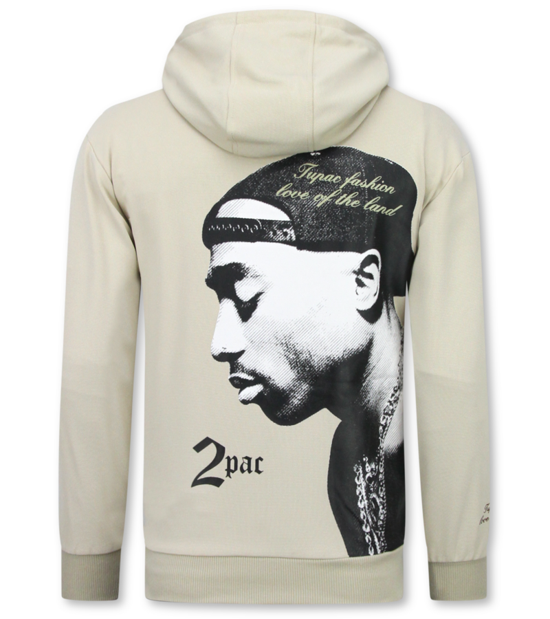 TopStar Chándal Tupac - Sudadera con capucha 2Pac para hombre - Chándal para hombre adulto - 663 - Marrón