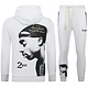 Chándal Tupac - Sudadera con capucha 2Pac para hombre - Traje deportivo para hombre adulto - 663 - Blanco