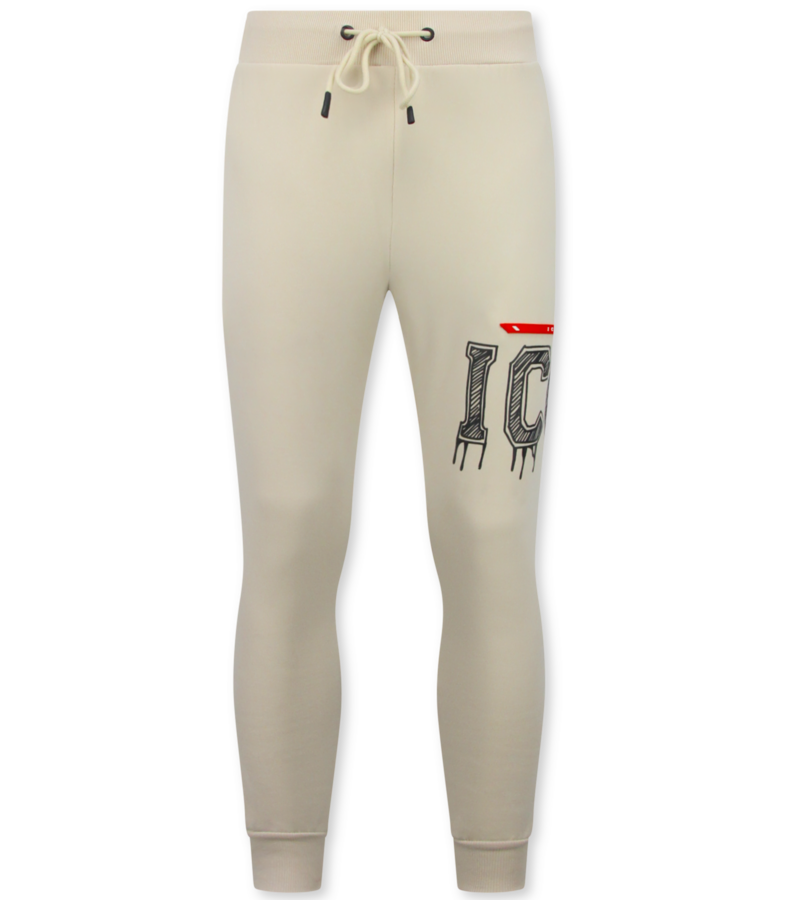 True Rise Pantalón deportivo de tejido grueso para hombre ICON - Pantalón largo de entrenamiento para hombre - 5777 - Beige
