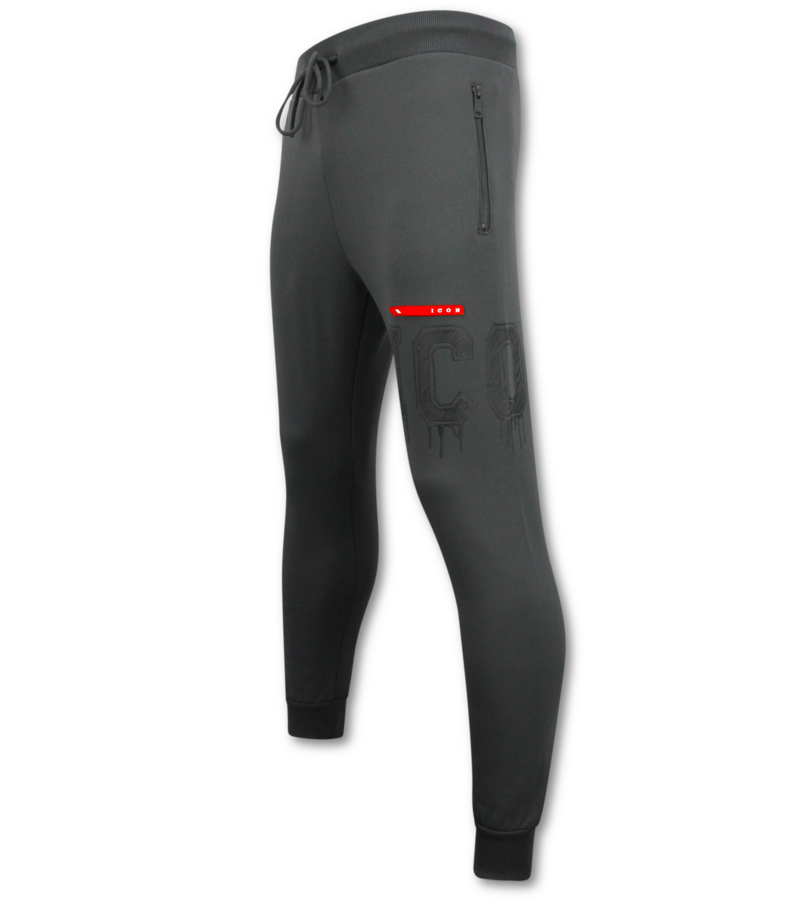 True Rise Pantalones deportivos de tejido grueso para hombre ICON - Pantalones largos de entrenamiento para hombre - 5777 - Gris