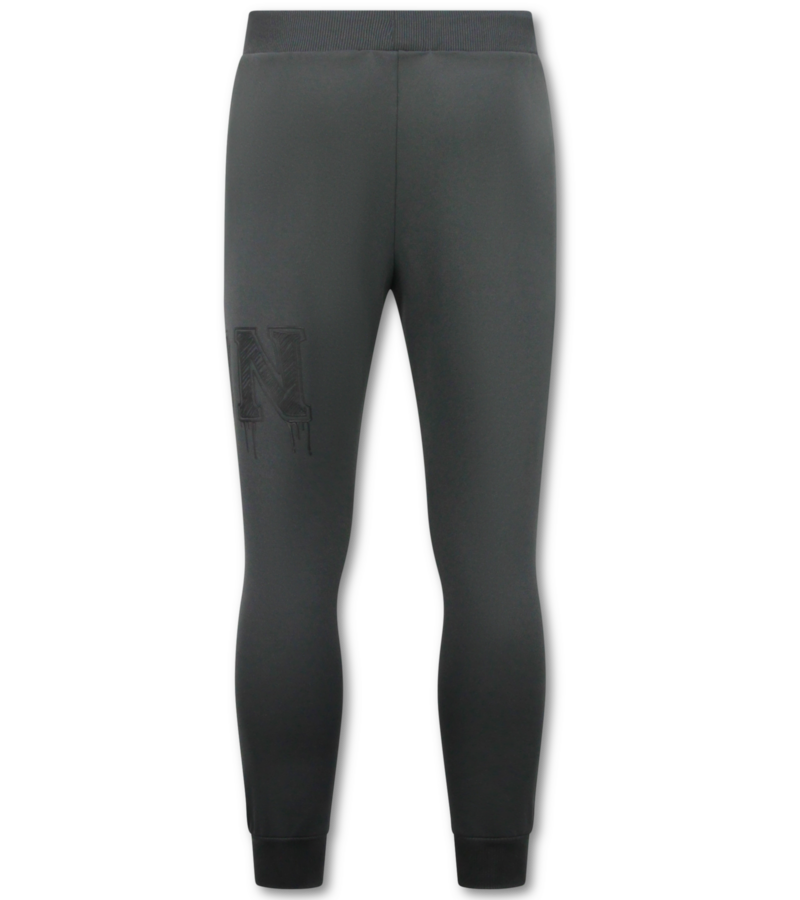 True Rise Pantalones deportivos de tejido grueso para hombre ICON - Pantalones largos de entrenamiento para hombre - 5777 - Gris