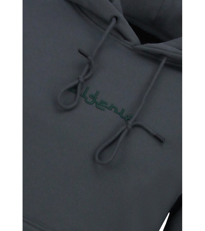 True Rise Sudadera con capucha extragrande para hombre - Estampado de Argelia - Tejido grueso - 5816 - Gris