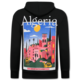 Sudadera con capucha extragrande para hombre - Estampado de Argelia - Tejido grueso - 5813 - Negro