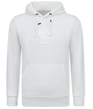 True Rise Sudadera con capucha extragrande para hombre - ICONS Basic - Tejido grueso - 5808 - Blanco