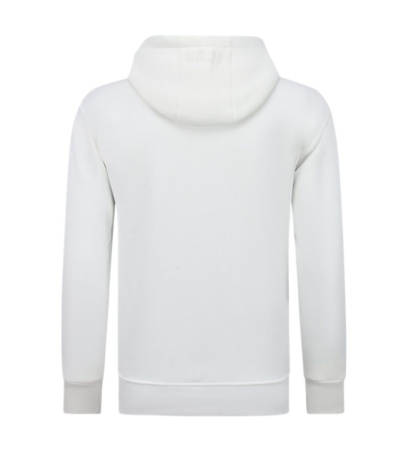 True Rise Sudadera con capucha extragrande para hombre - ICONS Basic - Tejido grueso - 5808 - Blanco
