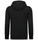 True Rise Sudadera con capucha extragrande para hombre - ICONS Basic - Tejido grueso - 5808 - Negro