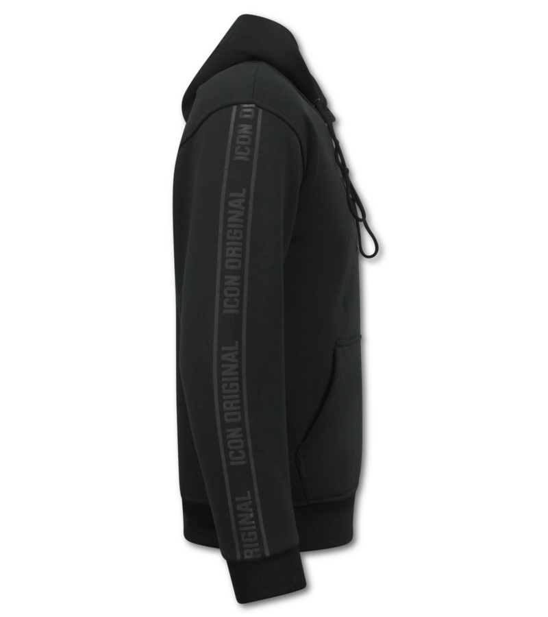 True Rise Sudadera con capucha extragrande para hombre - ICONS Basic - Tejido grueso - 5808 - Negro