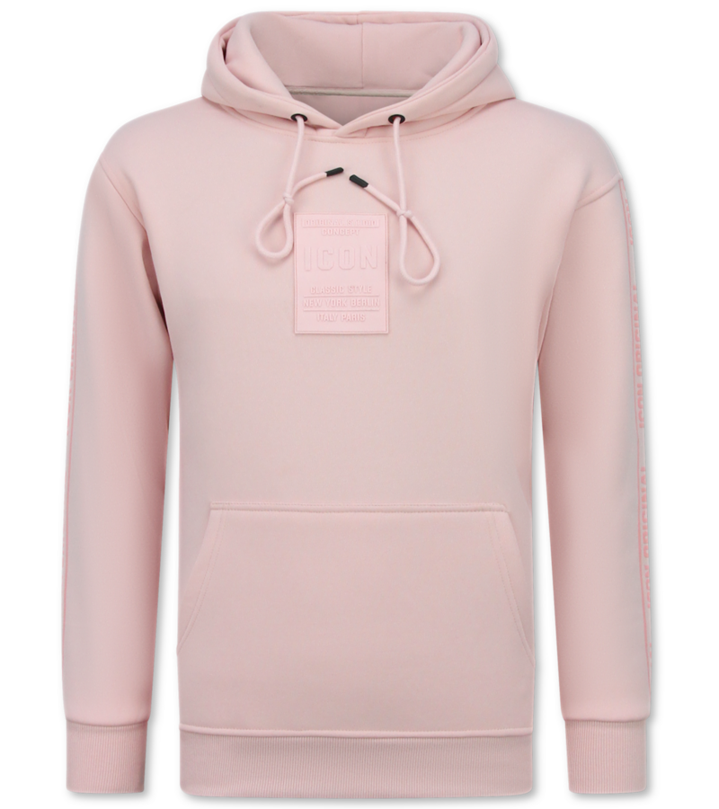True Rise Sudadera con capucha extragrande para hombre - ICONS Basic - Tejido grueso - 5808 - Rosa