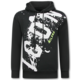 Sudadera con capucha extragrande para hombre - ICON Splatter - Tejido grueso - 5800 - Negro