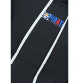 True Rise Sudadera con capucha extragrande para hombre - Estampado pirata de una pieza - Tejido grueso - 5725 - Negro