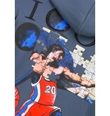 True Rise Sudadera con capucha extragrande para hombre - Estampado ICON Puzzle Milano - Tejido grueso - 5811 - Azul