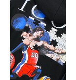 True Rise Sudadera con capucha extragrande para hombre - Estampado ICON Puzzle Milano - Tejido grueso - 5811 - Negro