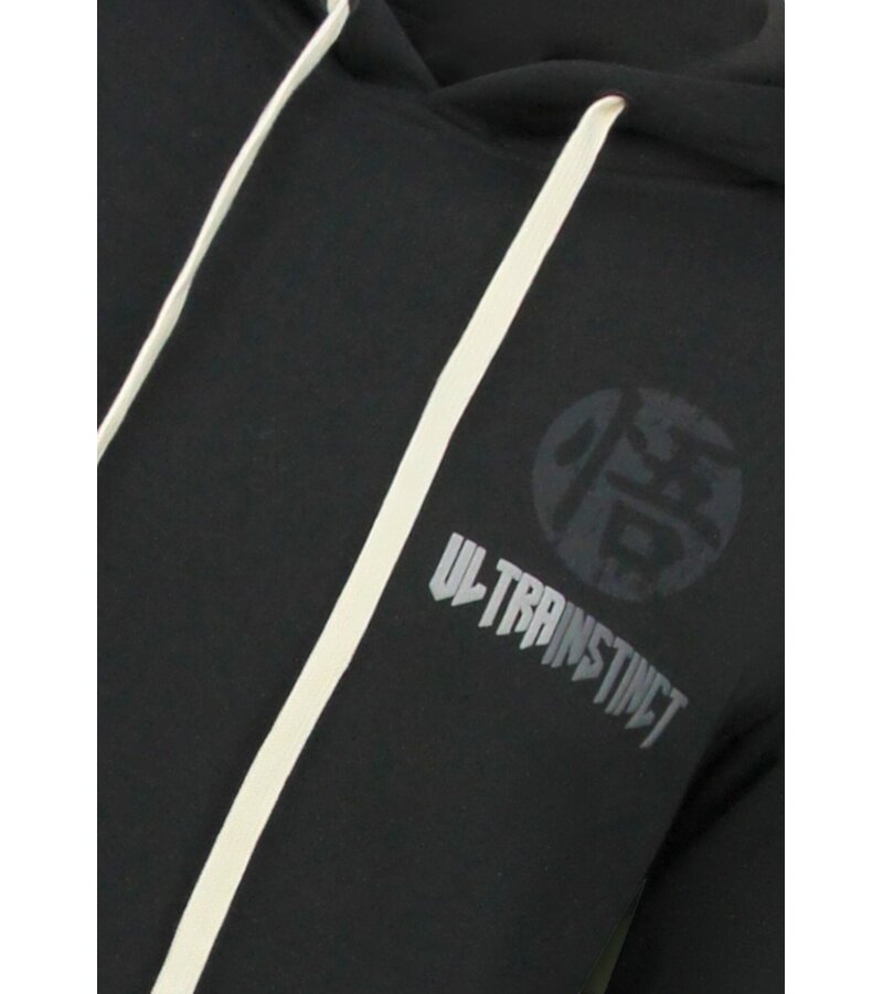 True Rise Sudadera con capucha extragrande para hombre - Estampado GOKO Ultra - Tejido grueso - 5562 - Negro