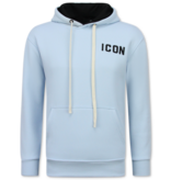 True Rise Sudadera con capucha extragrande para hombre - Estampado ICON Dollar - Tejido grueso - 5567 - Azul