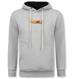 True Rise Sudadera con capucha extragrande para hombre - Estampado de Dragon Ball - Tejido grueso - 5682 - Gris