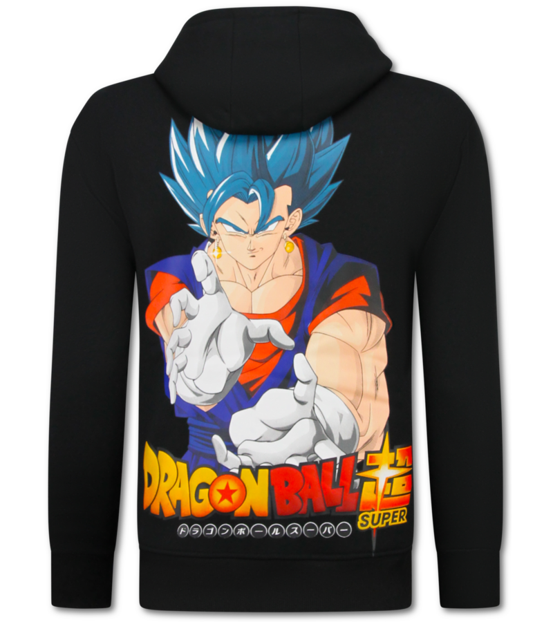 True Rise Sudadera con capucha extragrande para hombre - Estampado de Dragon Ball - Tejido grueso - 5682 - Negro