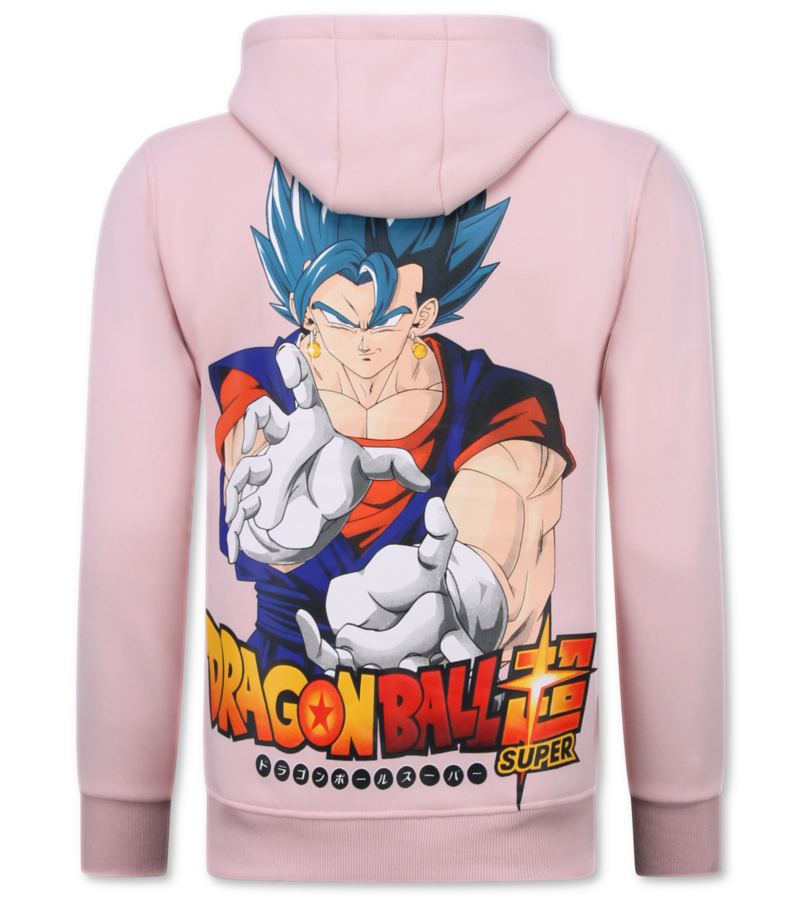 True Rise Sudadera con capucha extragrande para hombre - Estampado de Dragon Ball - Tejido grueso - 5682 - Rosa