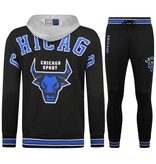 TopStar Conjunto de entrenamiento de los Chicago Bulls para hombre - Conjunto de jogging para hombre - Conjunto de local para adulto - 5591 - Negro/Azul