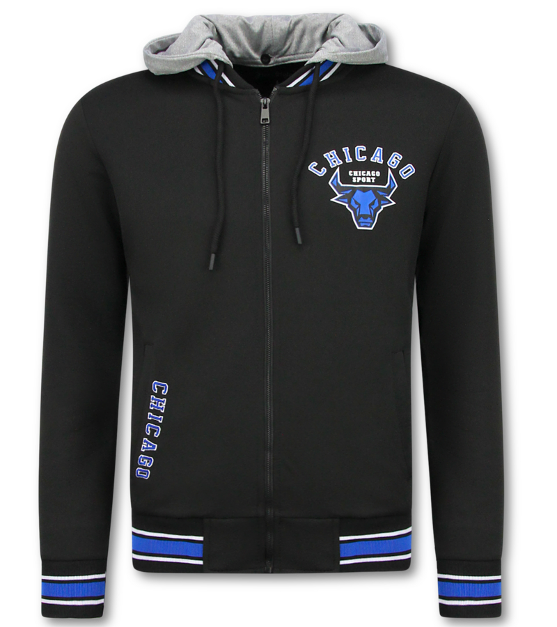 TopStar Conjunto de entrenamiento de los Chicago Bulls para hombre - Conjunto de jogging para hombre - Conjunto de local para adulto - 5591 - Negro/Azul