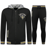 TopStar Conjunto de entrenamiento para hombre de los Chicago Bulls - Conjunto de jogging para hombre - Conjunto de local para adulto - 5591 - Negro/Amarillo