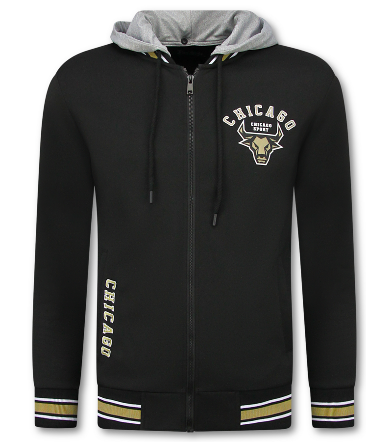 TopStar Conjunto de entrenamiento para hombre de los Chicago Bulls - Conjunto de jogging para hombre - Conjunto de local para adulto - 5591 - Negro/Amarillo