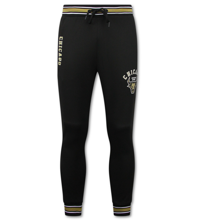 TopStar Conjunto de entrenamiento para hombre de los Chicago Bulls - Conjunto de jogging para hombre - Conjunto de local para adulto - 5591 - Negro/Amarillo