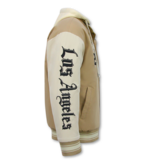 Enos Chaqueta de béisbol con capucha extragrande - Chaqueta bomber para hombre - 523 - Marrón