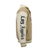 Enos Chaqueta de béisbol con capucha extragrande - Chaqueta bomber para hombre - 523 - Marrón