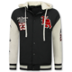 Chaqueta de béisbol extragrande con capucha - Chaqueta bomber para hombre - 523 - Negra