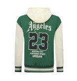 Enos Chaqueta de béisbol con capucha extragrande - Chaqueta bomber para hombre - 523 - Verde