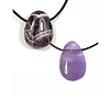 gebohrter Trommelstein aus Amethyst