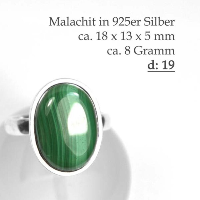 Malachit Silberring ab Größe 18,5 Steinfreuden 