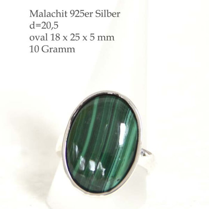 18,5 Größe Silberring Steinfreuden - ab Malachit