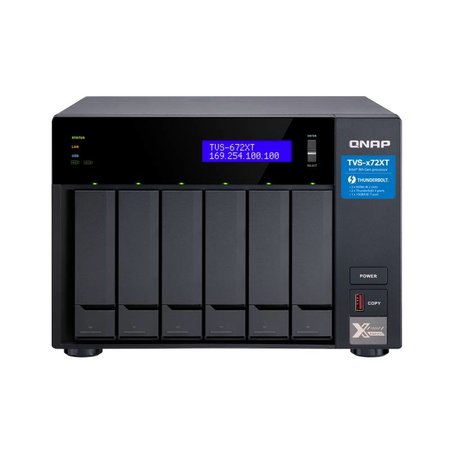 QNAP QNAP TVS-672XT i3-8100T Ethernet LAN Tower Zwart NAS