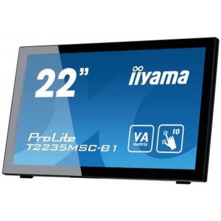 Iiyama iiyama ProLite T2235MSC touch screen-monitor 54,6 cm (21.5") 1920 x 1080 Pixels Zwart Multi-touch Tafelblad